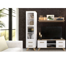 Гостиная Вега Скандинавия 3 (глянец, белый + дуб каньон)