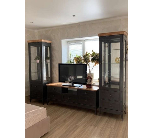 Шкаф-витрина для посуды Римини MUR-118-11/1(1) одностворчатый (RAL 7022) Шкаф-витрина для посуды Римини MUR-118-11/1(1) одностворчатый (RAL 7022)